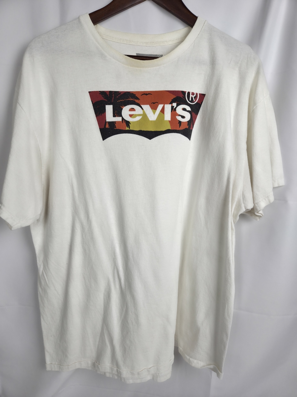 Levi's Men's Cream Graphic Logo T-Shirt